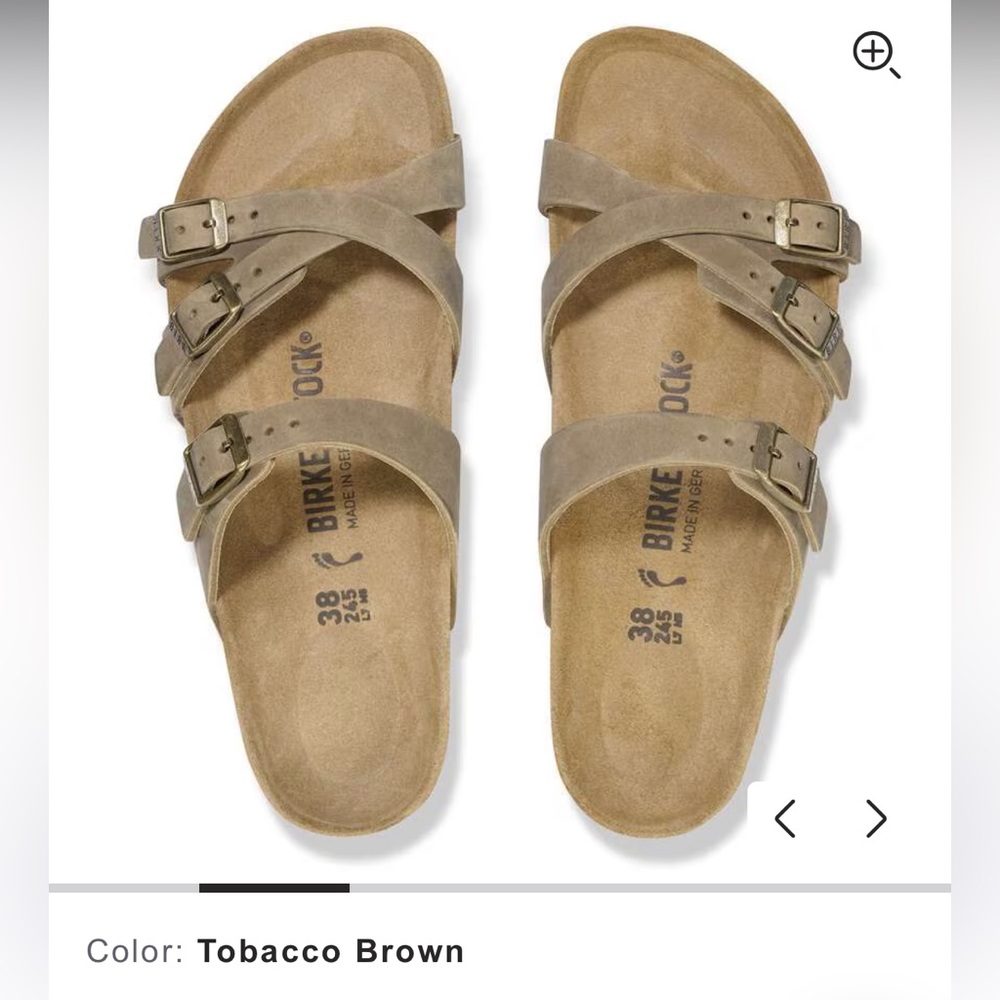 Birkenstock Women’s Franca Triple Strap Sandal — Tobacco Brown Suede